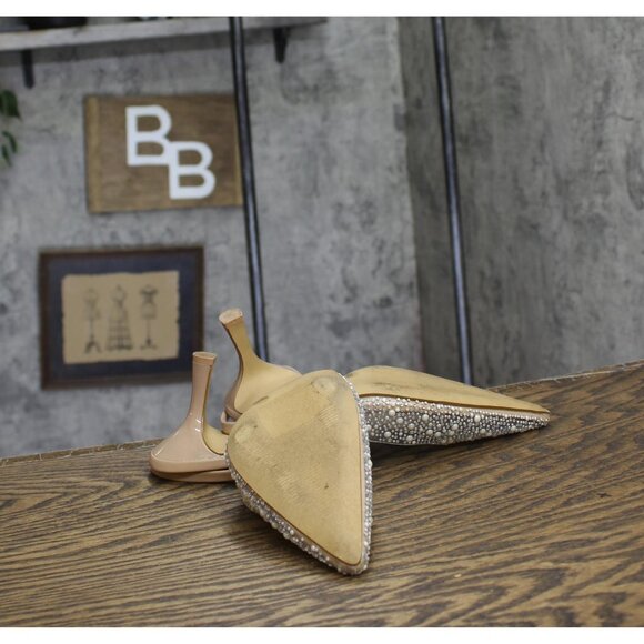 INC International Concepts Geosepa Halter Pumps Heels Pearl Bling Brown 8.5M - Picture 5 of 12